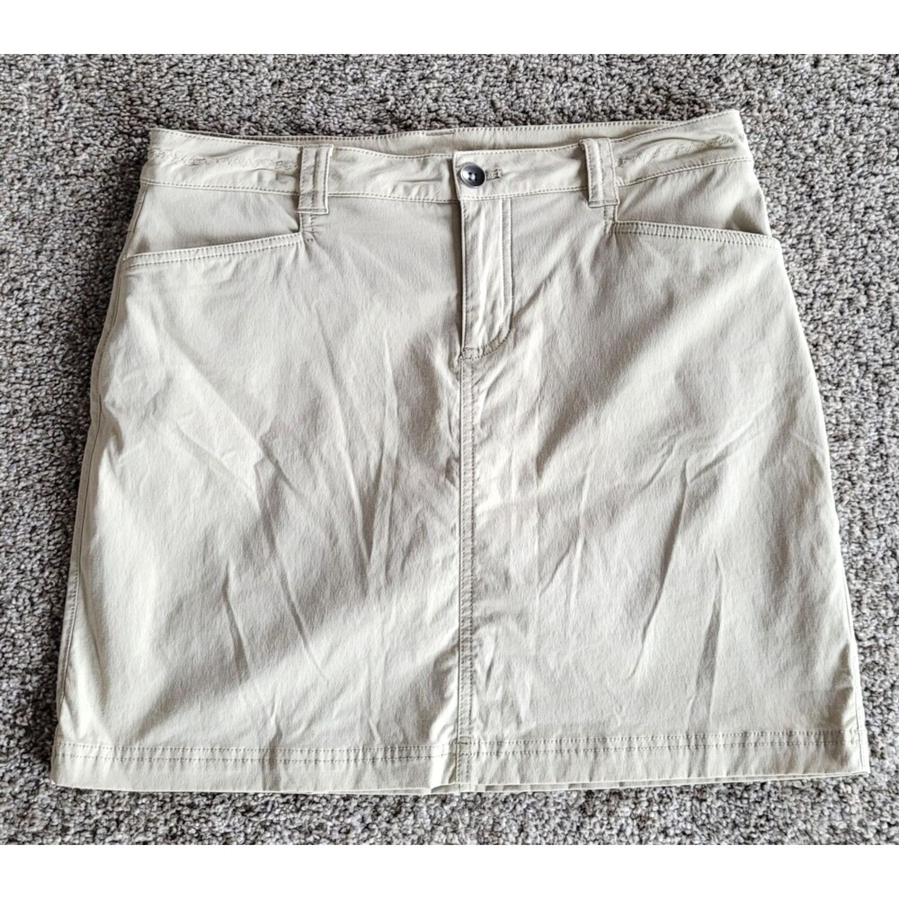 Eddie Bauer Womens 8 Beige Nylon Spandex Mini Skirt Built-In Liner Adventure